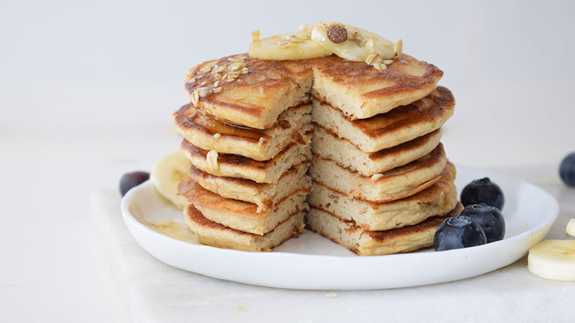 Fluffy boekweitpancakes met salted maple syrup