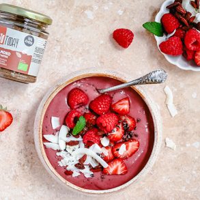 Bieten-framboos smoothiebowl
