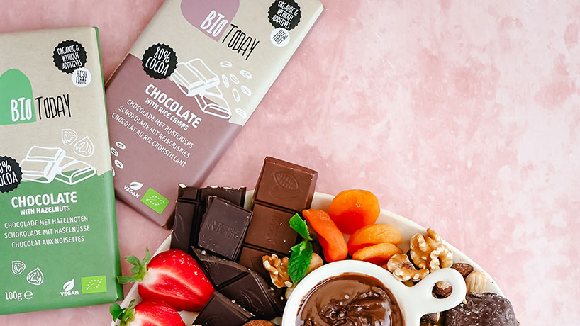 Choco en fruit snack platter